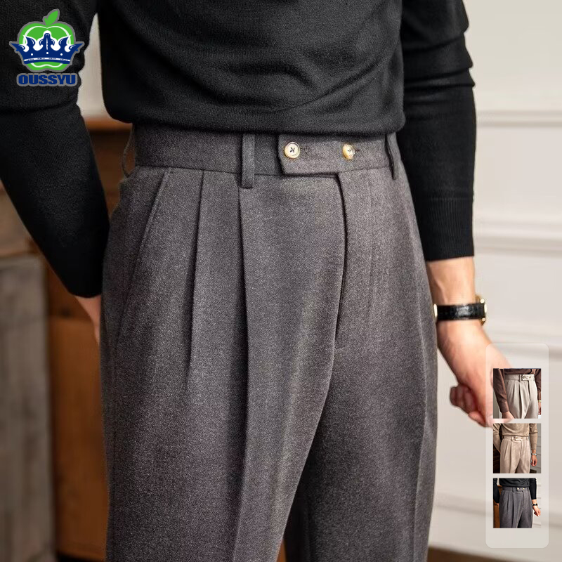 Men'S Formal Attire - Klassiekers Italiaanse Napels-stijl herenpakbroek met hoge