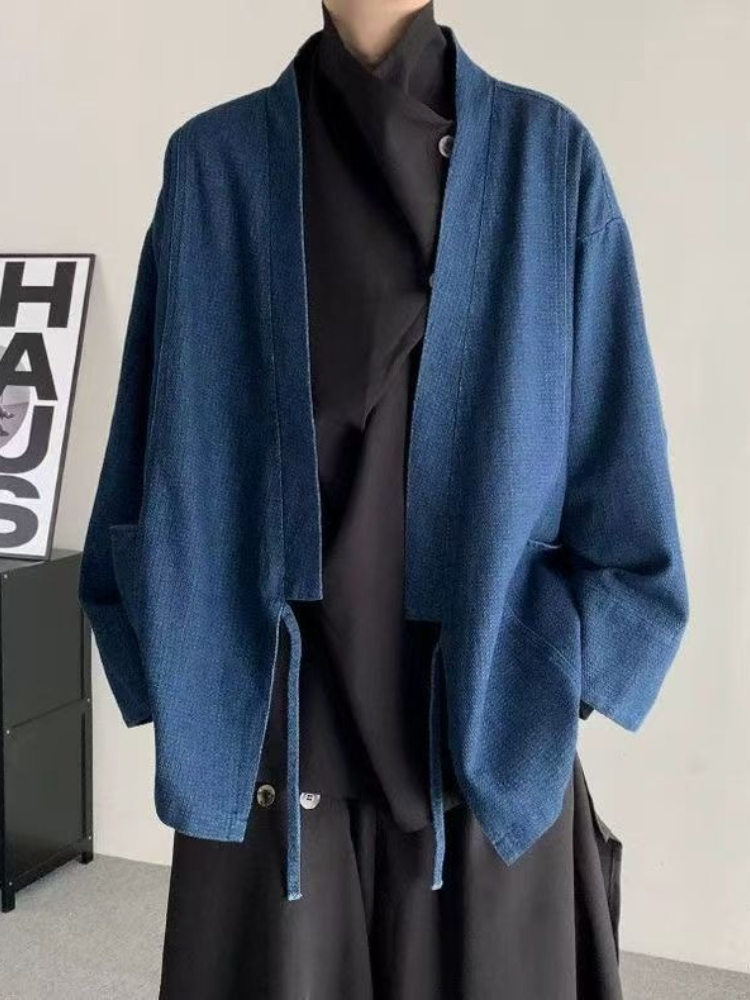 Men Formal Wear Coat - Vintage Japanse stijl denim jas heren