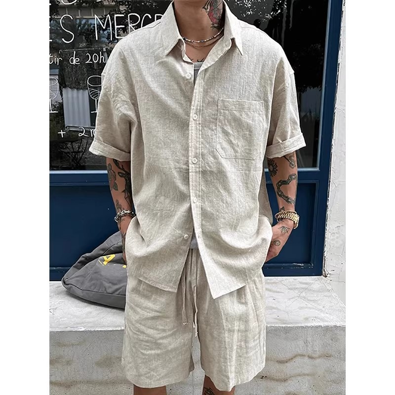 Men'S Relaxed Formal Wear - Linnen casual pak heren zomer dun