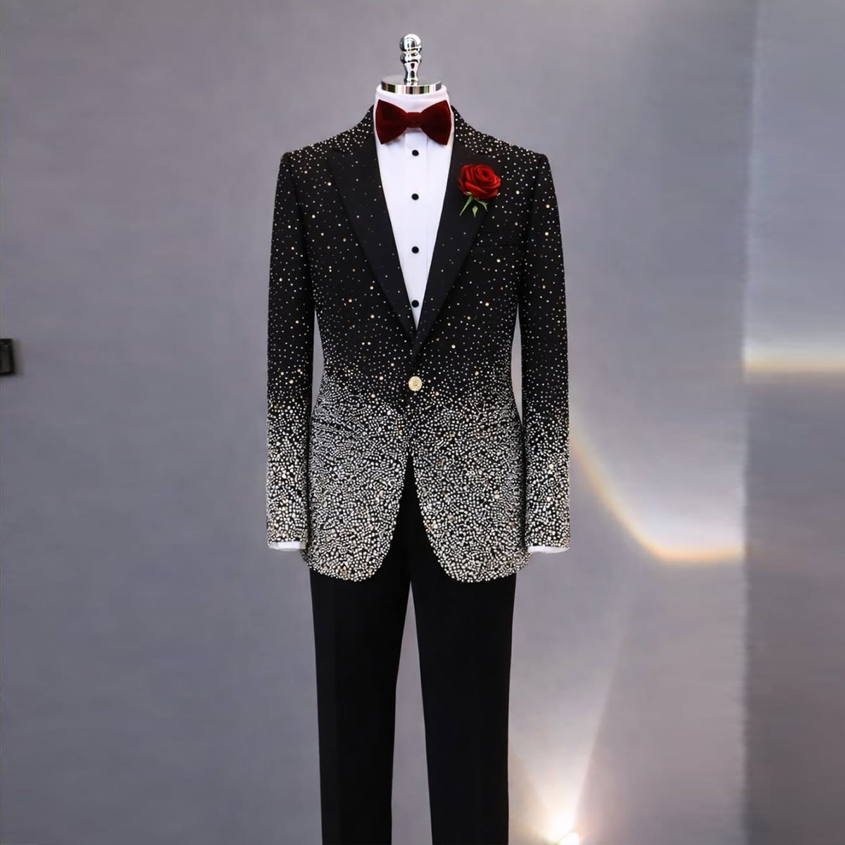 Men'S Formal Attire - Knappe Strass Diamant Mannen Pak 2