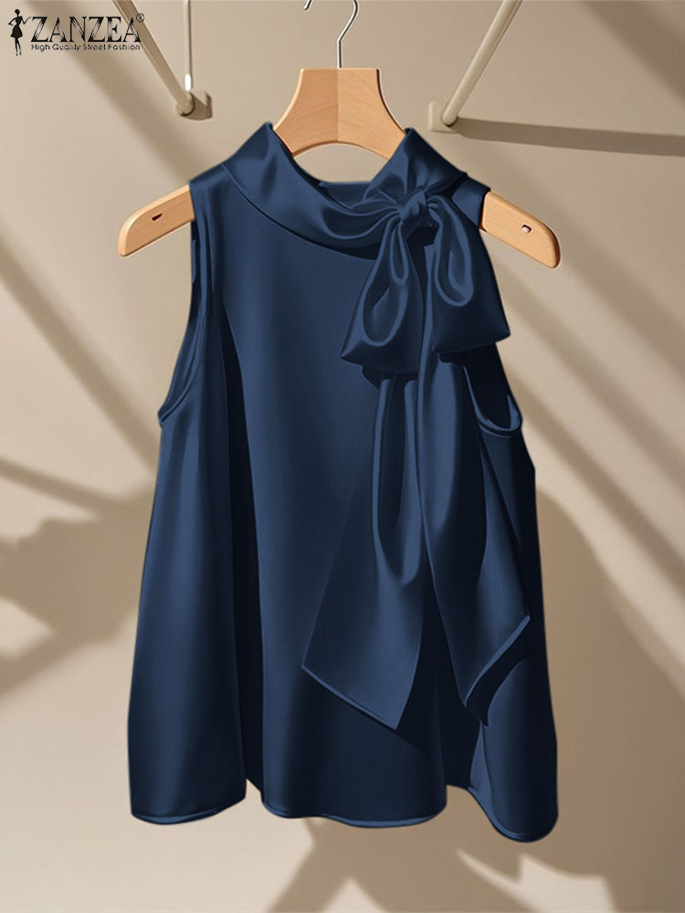 ZANZEA Elegante Blouses Strikj - Satin Bow Tie recensie en prijs