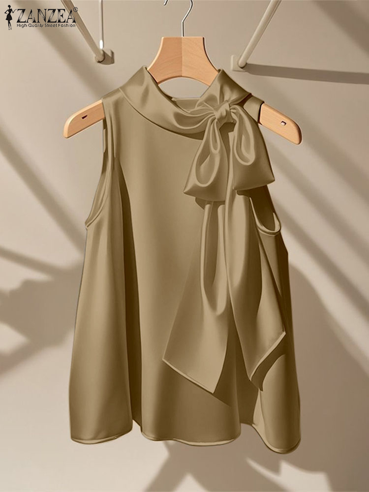 ZANZEA Elegante Blouses Strikj - Satin Bow Tie recensie en prijs