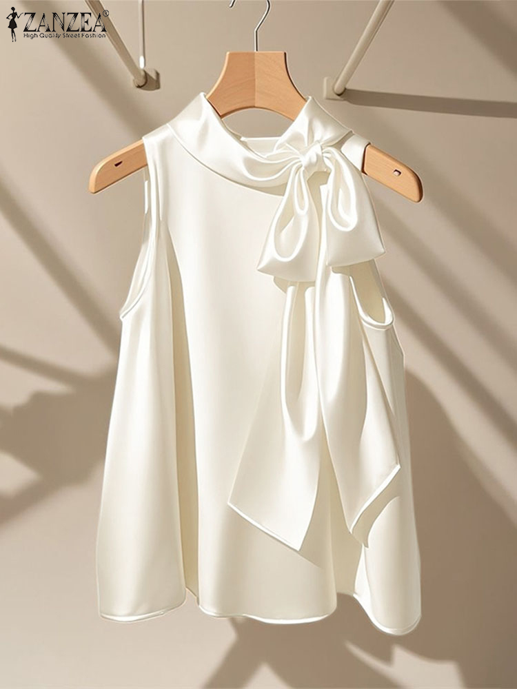 ZANZEA Elegante Blouses Strikj - Satin Bow Tie recensie en prijs